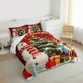 thumbnail image 3 of Manfei Kawaii Snowman Deer Queen Comforter Set,Christmas Gifts Bedding Sets,Red Green White Bedding Comforter Set For Girls Kids,Microfiber Bedroom Decor Reversible,3-Piece, 3 of 8