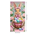 thumbnail image 3 of YWIYIUD 1PC Easter Rabbit Door Banner 71x35 Inch Easter Rabbit Door Cover Egg Rabbit Easter Door Banner Accessory Hanging Banner Sign Decoration for Happy Easter Party Decorations, 3 of 8