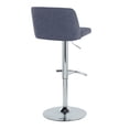 thumbnail image 4 of Toriano Adjustable Bar Stool, Chrome Bar Stools, Bar Chairs, Swivel Bar Stools, Bar Stools Set of 2 (Blue Fabric), 4 of 5