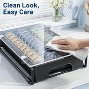 Everie Crystal Tempered Glass Top Organizer Drawer Holder Capacity 21 Big or 30 Small Vertuoline Pods, Compatible with Nespresso Vertuo Capsules,NP01S