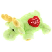Dollibu I Love You Heart Lying Green Moose Plush - 10 inches