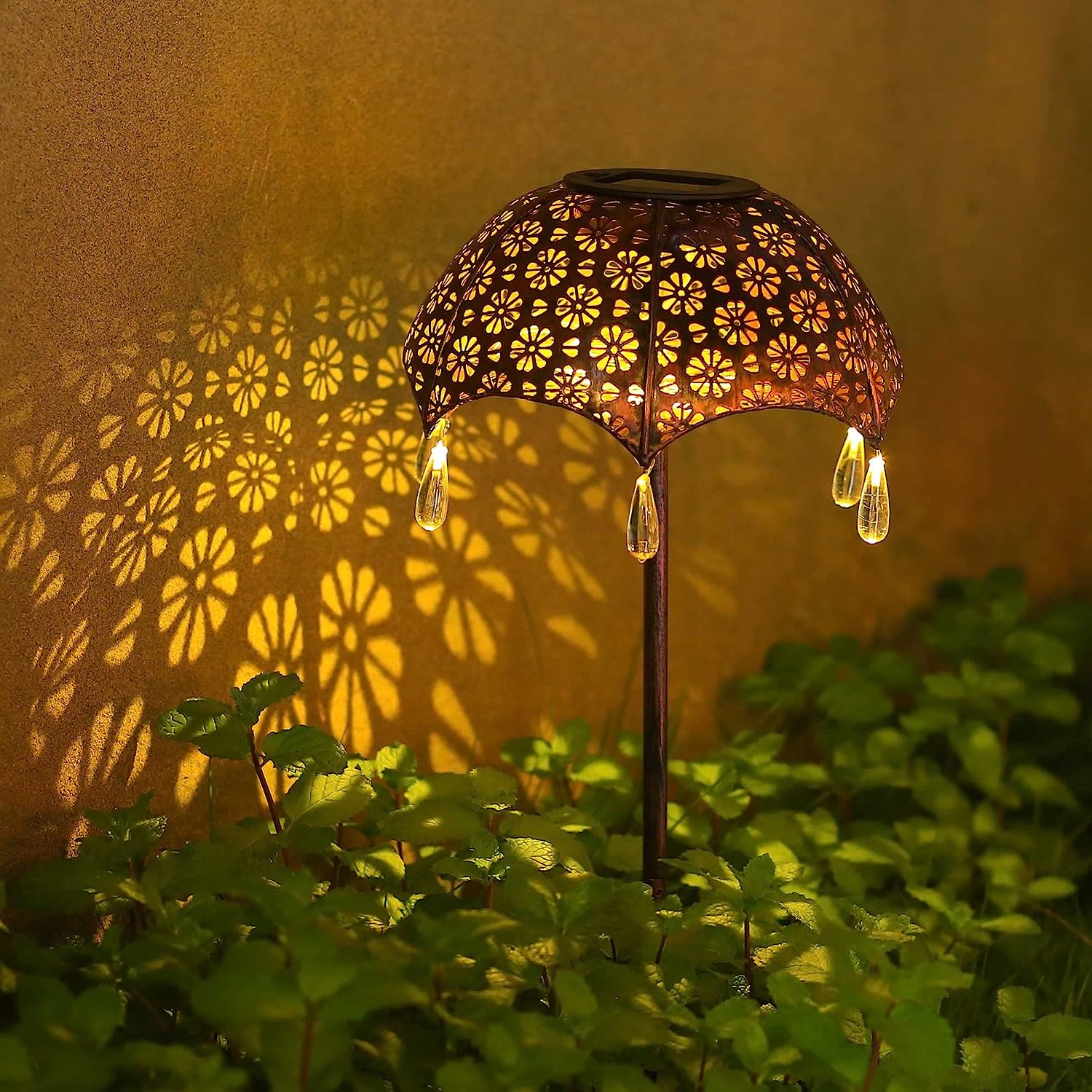 Westcharm Solar Umbrella Garden Stake Pathway Light, Solar Lighted