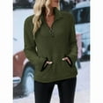 thumbnail image 6 of Cuteduck Women's plush sweatshirt long sleeve half zip pullover Top Winter Fleece hoodie S-2XL, 6 of 7
