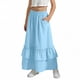 thumbnail image 1 of Falda larga con volantes y bolsillos para niña, cintura elástica, informal, escalonada, de poliéster, 1 of 7
