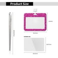 thumbnail image 3 of Zufioo Rose Red Glitter Print Work Badge Protective Case, Waterproof Lanyard, Badge Transparent Clip, Suitable for Induction Card Badge Swipe Credit Card, 3 of 7