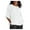 White, variant on Pisexur Women's Summer Cotton Linen Shirts Ladies 3/4 Sleeve Crew Neck Casual Oversized T-Shirt Summer Trendy Side Split Plus Size Tops Pullover Blouse