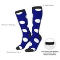 thumbnail image 4 of Naloa Navy And White Polka Dot Knee Socks, High Socks Long Stretchy Sock Women Knee High Stocking, Long Socks for Women, 4 of 6