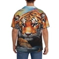 thumbnail image 3 of Yiaed Colorful Plant Tiger Print Mens Casual Wrinkle Free Shirts Short Sleeve Button Down Summer Stretch Dress Shirt-Small, 3 of 5