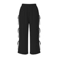 thumbnail image 6 of ThriftyPlait Womens Plus Size Baggy Pants Cotton Ruched Casual Flowy Pants Loose Fit High Rise Pants Drawstring Wide Leg Elastic Waist Trousers, 6 of 7