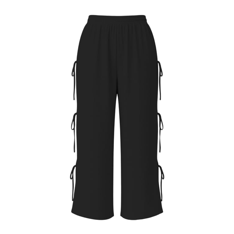 Qulqfy Linen Wide Leg Pants Women 2026 Baggy Casual Cotton Plus