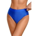 thumbnail image 3 of DPOIS Women's Glossy Seamless Briefs Underwear Stretchy High Waist Bottoms Briefs Blue L, 3 of 5