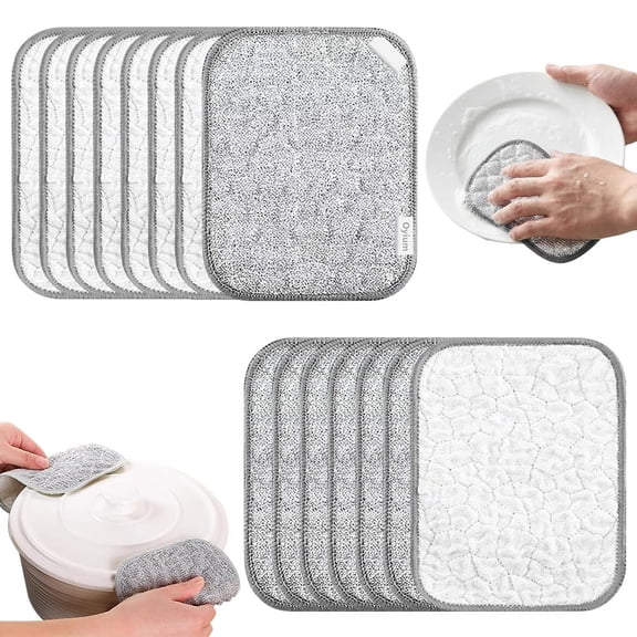 Dishwashing Cloths Steel Wool Scratch Free Cleaning Rags Kitchen Towel Reusable Absorbent Yarn Dish Towel Versatile Surface Cleaning 15 Pack