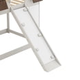 Wood Twin Size House Bunk Bed with Window Roof Shape Design, Ladder and ...