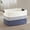 Denim Blue, variant on Large Laundry Basket with Leather Handles for Living Room Storage, Woven Rope Baskets Bin for Blanket, Kids Toys, Gifts, Wicker Hamper for Bedroom Dirty Clothes, 22"x17"x12" in White Brown