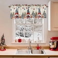 thumbnail image 2 of Christmas Gnome Valances for Windows, 42 x 18in, Squirrel Cat Poinsettia Xmas Tree Beige Rod Pocket Kitchen Valance Curtain Light Filtering Window Treatments for Living Room Bedroom, 1 Panel, 2 of 7