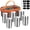 Orange, variant on 2 PCS Stainless Steel Salt and Pepper Shakers with Adjustable Pour Holes – Elegant Glass and Metal Spice Shakers for Coarse, Kosher, Sugar, Cinnamon, and Spices