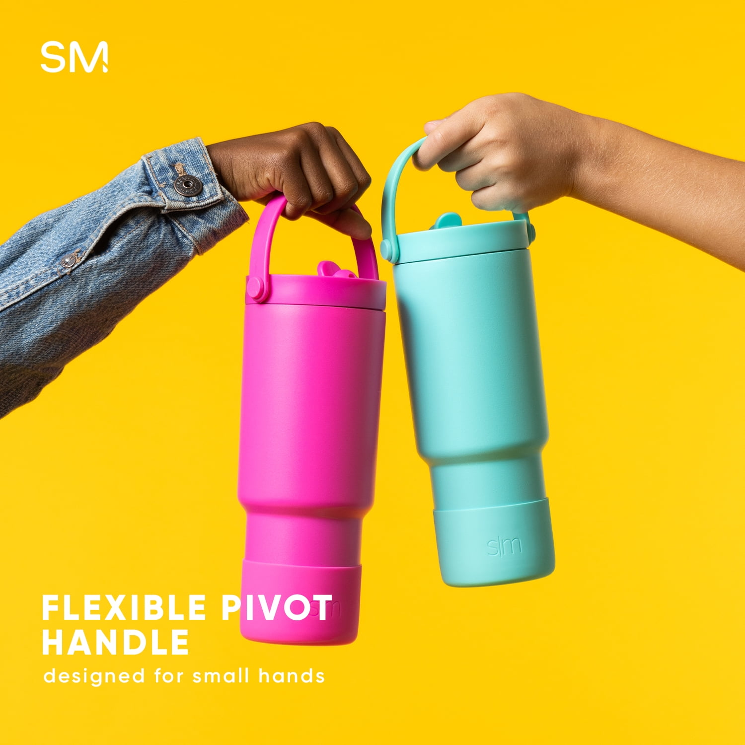 Simple Modern 24 fl oz Insulated Stainless Steel Trek Pivot Tumbler with Straw Lid and Top Handle|Cotton Candy Tie Dye