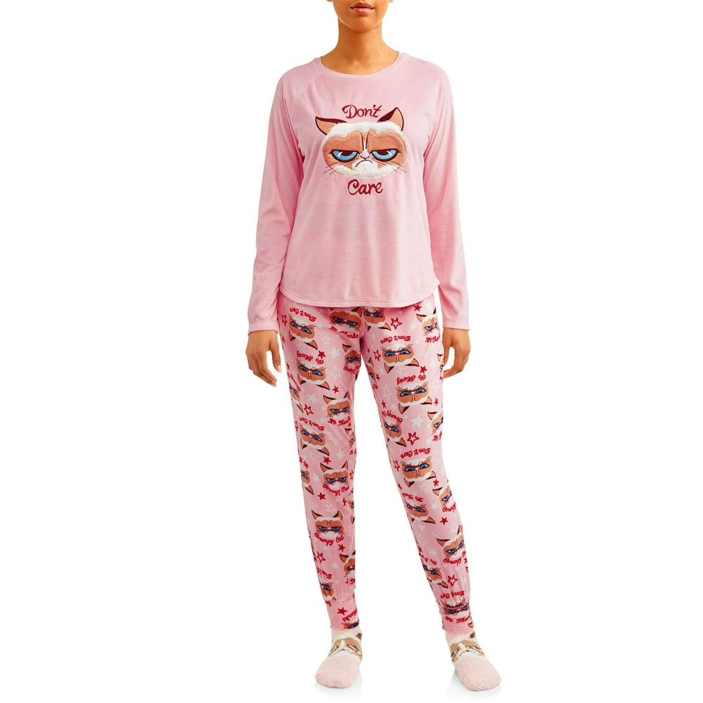 Grumpy Cat Women's and Women's Plus Pajama Gift Set