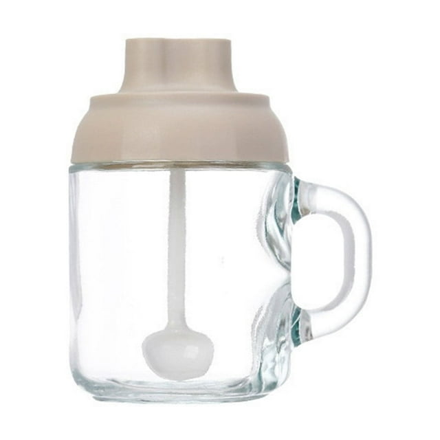 JJKBVCLO Container Transparent Jar With Lid & Measuring Spoon | Kitchen Gadgets & Gadgets For Camping Travel Outdoor Bar Restaurant And Coffee Station