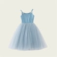 thumbnail image 4 of BLTIBY Girls Midi Tulle Dresses Cami Spaghetti Strap 3D Butterflies Sleeveless Tutu Dress Summer Birthday Party Gowns Blue 7-8 Years, 4 of 6