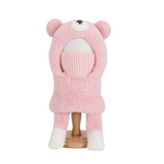 Ugoldhm Girls Winter Cute Hooded Face Mask Hat - Fleece Fuzzy Warm Hat for Skiing & Outdoor Use