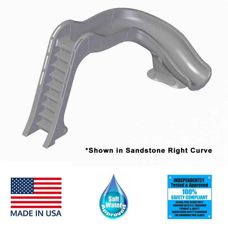 Global Pool Products Inground Swimming Pool Slide, Side Winder