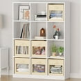 thumbnail image 3 of SpaceAid Storage Cubes with Clear Windows, Set of 6 Fabric Bins, 11 Inch, Beige, 3 of 7