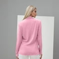 thumbnail image 4 of Mock Neck Tops for Women Basic Long Sleeve Layering Shirts Dressy Casual Loose Lightweight Turtleneck Tops Pink M, 4 of 4
