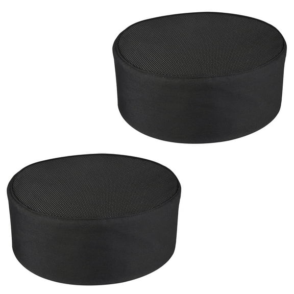 2 Pcs Durable Chef Caps Flat Top Hats for Men Mens Mesh Bouffant Headwear Kitchen Cooking Net Cotton Cloth Nurse
