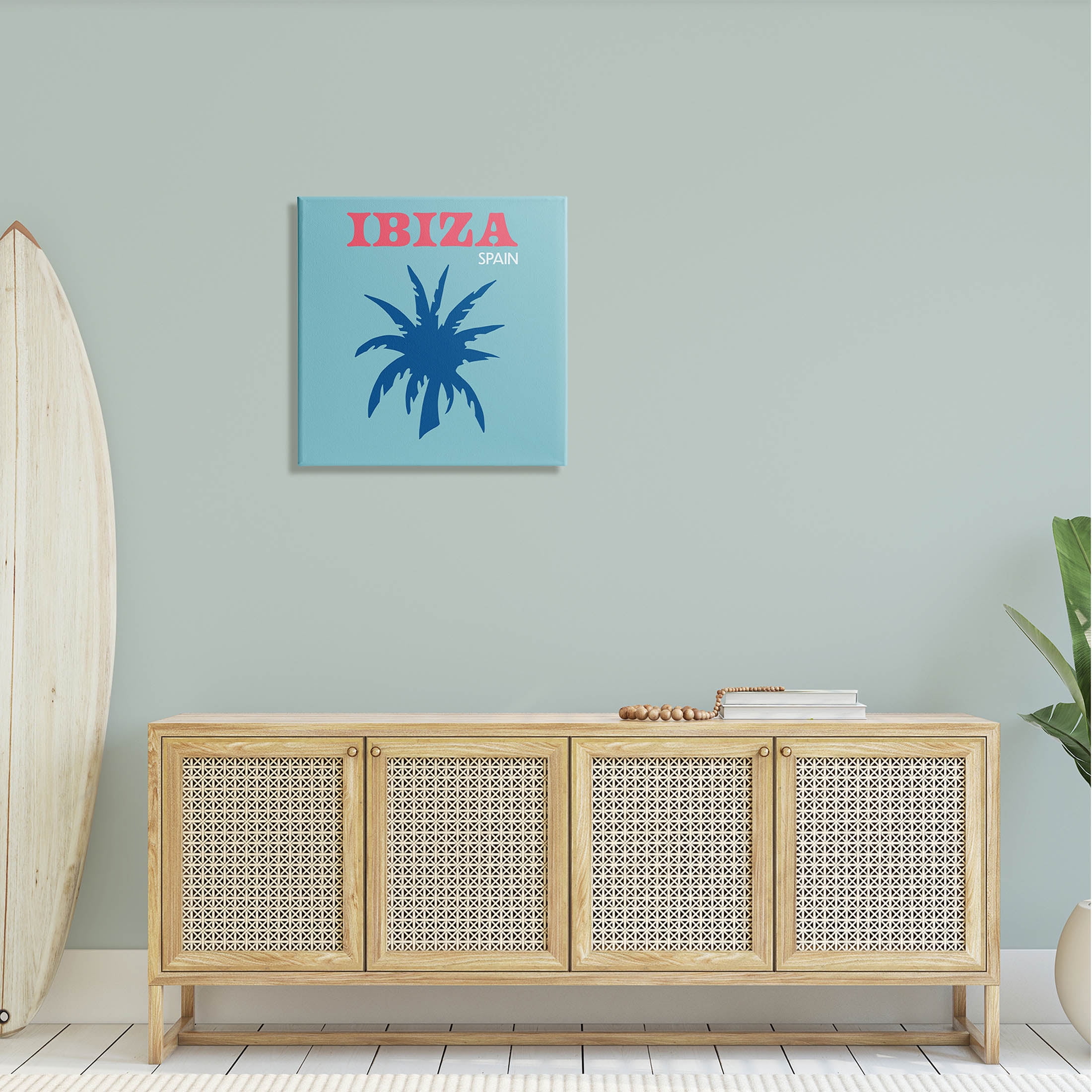 Stupell Industries Ibiza Palm Tree Silhouette Graphic Art Gallery Wrapped Canvas Print Wall Art, Design by The Saturday Evening Post
