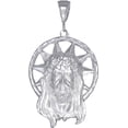 thumbnail image 1 of Sterling Silver Jesus Head Pendant Necklace Diamond Cut Finish with 24 Inch Chain, 1 of 2