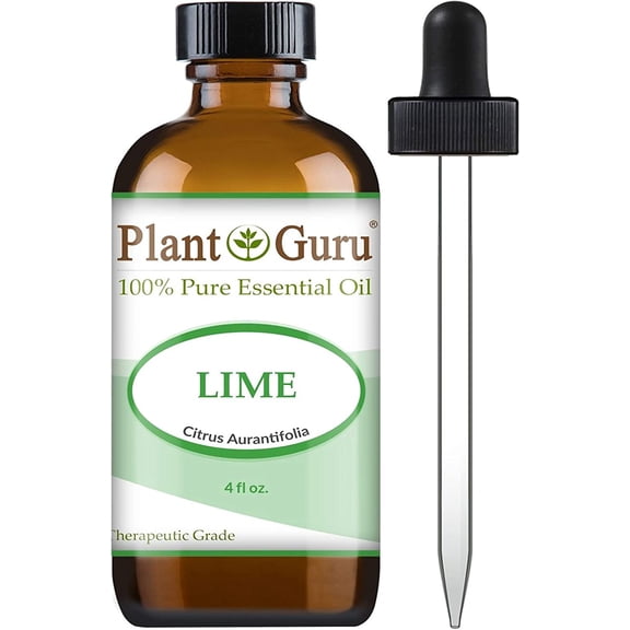 Lime Essential Oil 4 oz 100% Pure Undiluted Therapeutic Grade Cold Pressed From Fresh Lime Peel, Great for Aromatherapy Diffuser, Relaxation and Calming, Natural Cleaner.