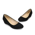 thumbnail image 7 of Dream Pairs Women's Mid Wedge Heel Pump Shoes Debbie color BLACK/SUEDE size 7.5 Wide Available, 7 of 7