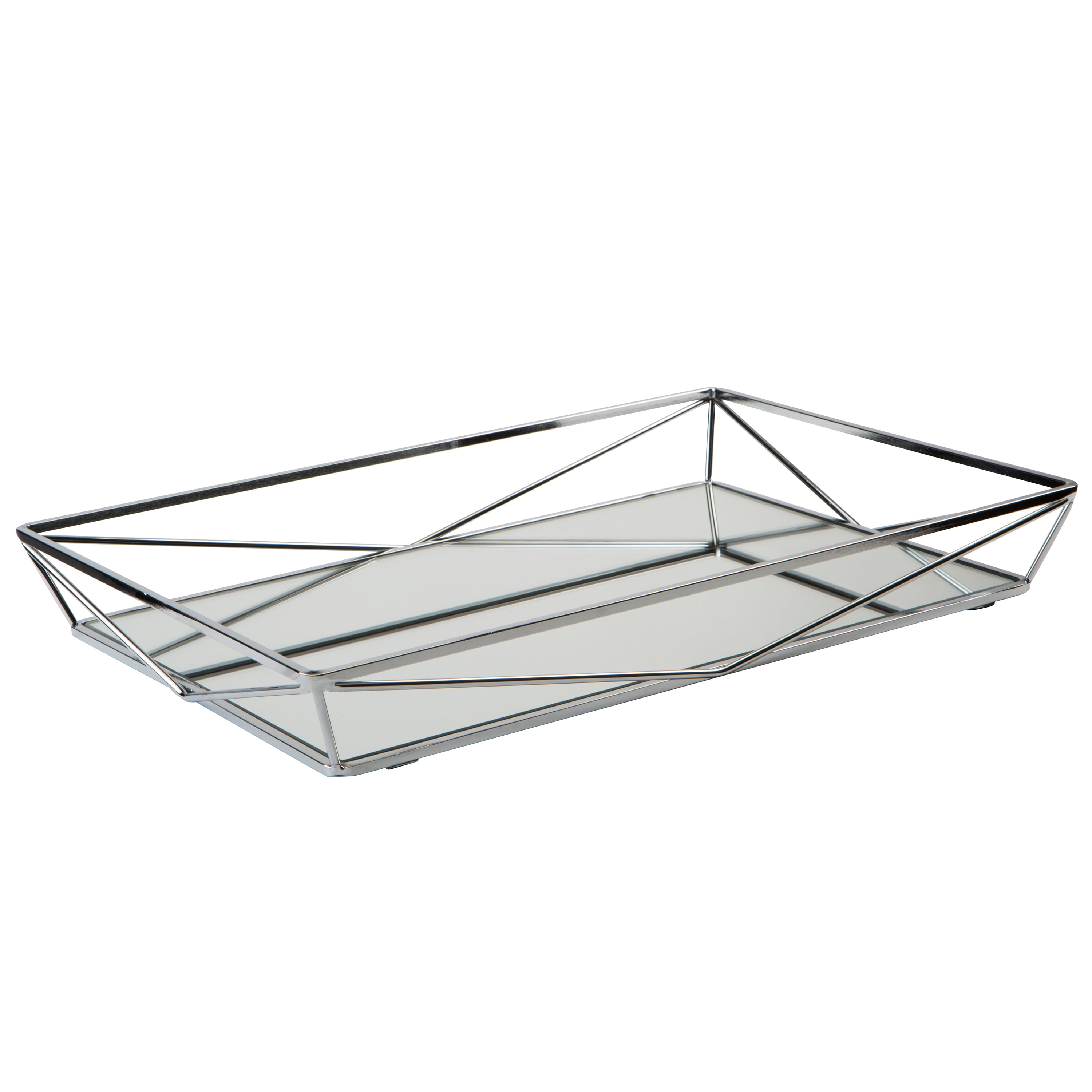 Home Details Large Geometric Mirrored, Large Geometric Mirrored Vanity Tray Gold Home Details