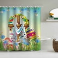 thumbnail image 4 of Cheapark Easter Shower Curtain Waterproof Bathroom Decor with Hooks No Punch Needed Spring Holiday Themed Fabric Partition Curtain, 4 of 6