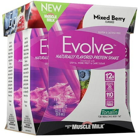 Evolve Naturally Flavored Mixed Berry Protein Shakes, 8.25 fl oz, 4 count