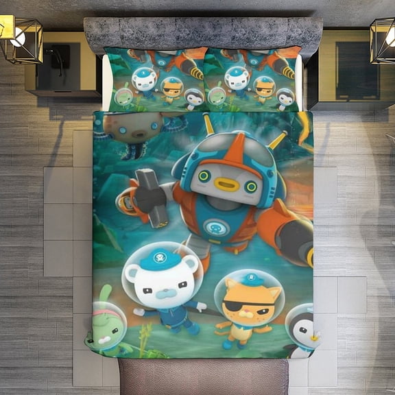 The Octonauts 3-Piece Bedding Comforter Set Bed Cover Set Soft Warm Bedding for Bedroom, Home, Hotel 86"x70"
