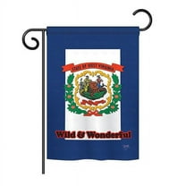 Breeze Decor BD-SS-GS-108115-IP-BO-D-US13-BD 13 x 18.5 in. West Virginia Americana States Impressions Decorative Vertical Double Sided Garden Flag Set with Banner Pole