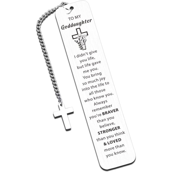 Goddaughter Gifts from Godmother Godfather Goddaughter Bookmark, Baptism First Communion Gifts Birthday Gifts for Goddaughter Girls