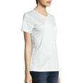 thumbnail image 4 of Hanes T-Shirt Col en V Cool DRI pour Femmes, TG, Blanc, 4 of 5