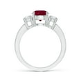 thumbnail image 2 of ANGARA Natural Classic Three Stone 1.4 ct Ruby and Diamond Ring in 14K White Gold for Women (Size-7mm) | July Birthstone, Birthday, Anniversary, Jewelry Gift for Women | Natural Ruby Ring, 2 of 9