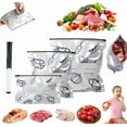 thumbnail image 1 of Reusable Aluminum Foil Sealable Storage Bags – Heat Resistant, 3 Sizes Sandwich Snack Bag for Vegetable Fruit Meat, Stand up Foil Sealable Bags with Label and Zip Lock, 1 of 6