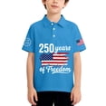 thumbnail image 3 of CCRFTGI 4th of July Pique Polo Shirts for Boys Girls Patriotic 250 Anniversary USA Flag Quick Dry School Uniform Shirts for Kids Summer Lapel Collar T Shirt Shirt Blue 12-13 Years, 3 of 7