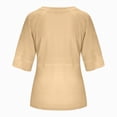 thumbnail image 3 of Towmus Women's Summer Casual Scooped Neck Batwing Half Sleeve T-Shirts Solid Color Loose Fit Cute Basic Flowy Tops Tees, 3 of 6
