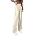 thumbnail image 5 of LLYwey Fleece Lined Pants Women Deals Clearance Fashion Ladies Solid High Waisted Pants Ladies Drawstring Casual Pants New Winter Pants Khaki XL, 5 of 8
