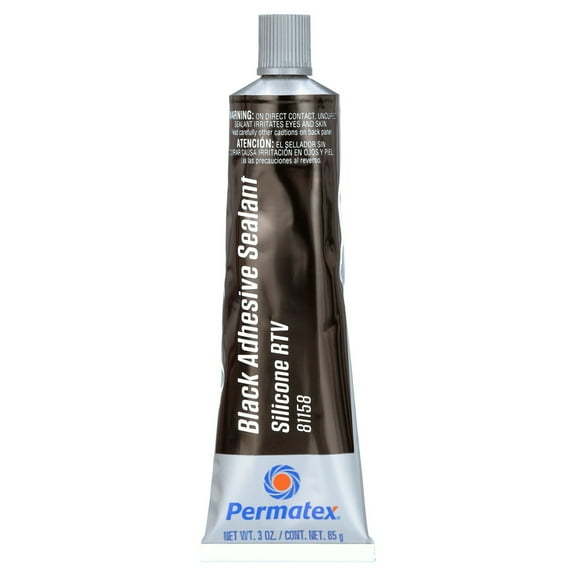 ( 2 Pack ) Permatex 75150 Black Silicone Adhesive Sealant, 3 oz