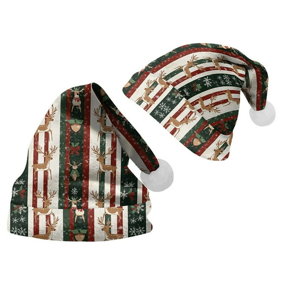 LIZUOJUN Under $5 Plush Santa Hat For Adults Festive Decoration Snug Fit Holiday Outfit Party Season Gift For Women Soft Knit Cozy Warmth Breathable Knit Lightweight Design, M