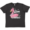 thumbnail image 3 of Inktastic Glam Pink Flamingo with Pearls Youth T-Shirt, 3 of 5