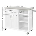 Topeakmart Movable Kitchen Cart, Stainless Steel Top, Storage Island on