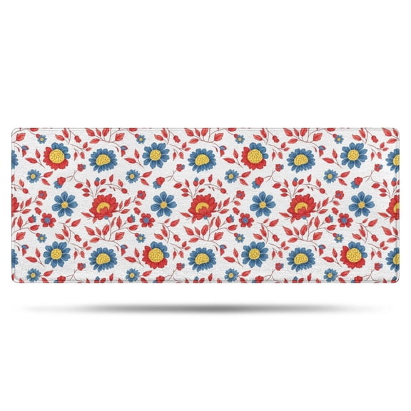 Pioneer Flower Floral Print Pattern Bathroom Rugs Mat, Non Slip Microfiber Bathroom Rug with Rubber Backing, Soft Mats for Bathroom Floor Tub Shower, 24"x60"
